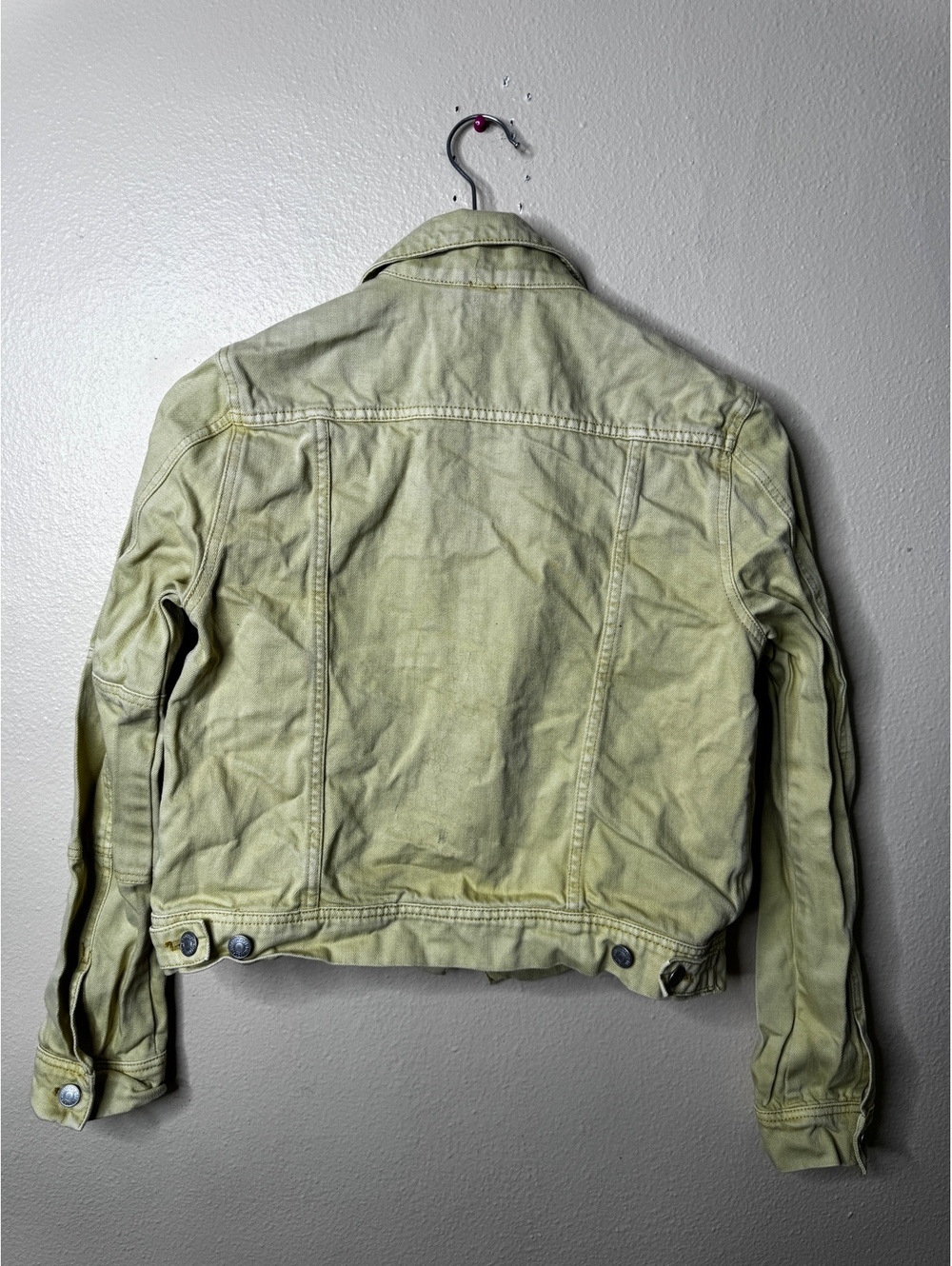 Free People Womens S Yellow Denim Trucker Jacket 100% Cotton - Picture 5 of 6
